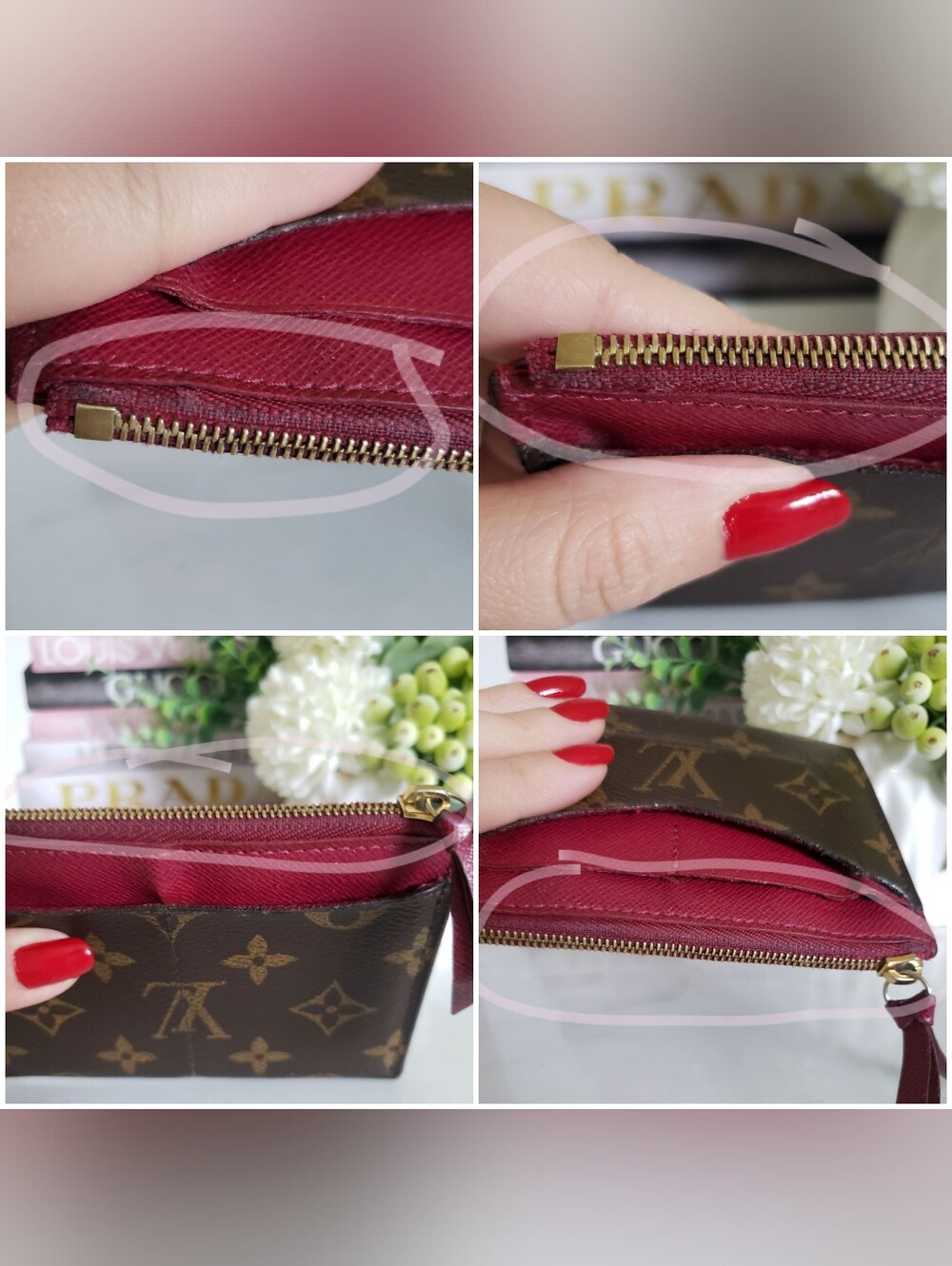 Authentic Pre-owned Louis Vuitton Monogram Canvas Zipped Card Holder Fuchsia - Picture 11 of 15